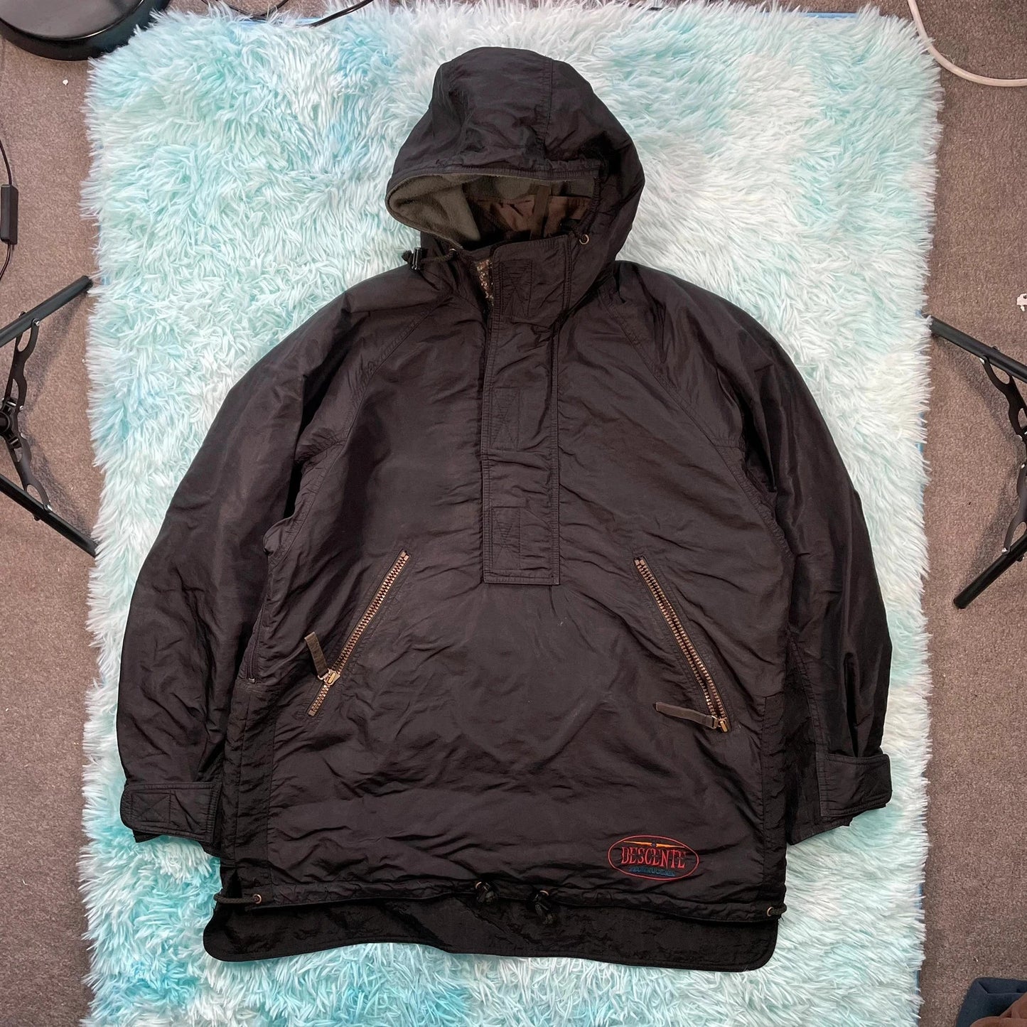 Vintage 90s Black Descente Fleeced Jacket - XL