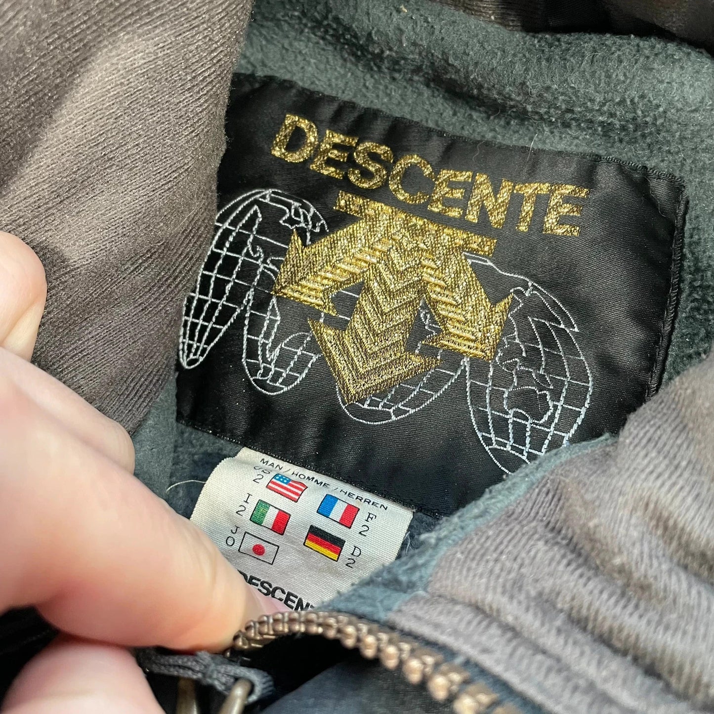 Vintage 90s Black Descente Fleeced Jacket - XL