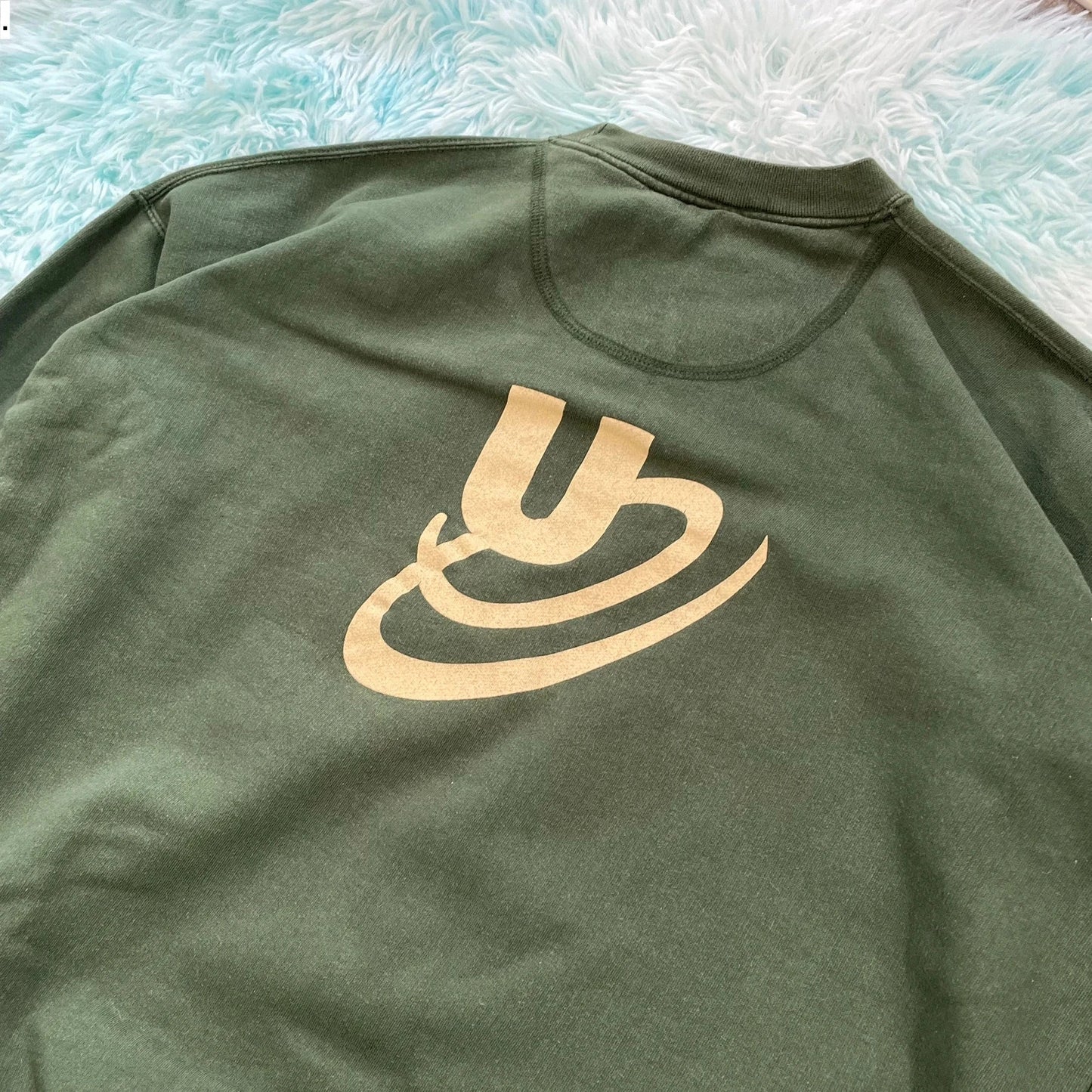 Vintage 90s Khaki Green Graphic Sweatshirt - XL