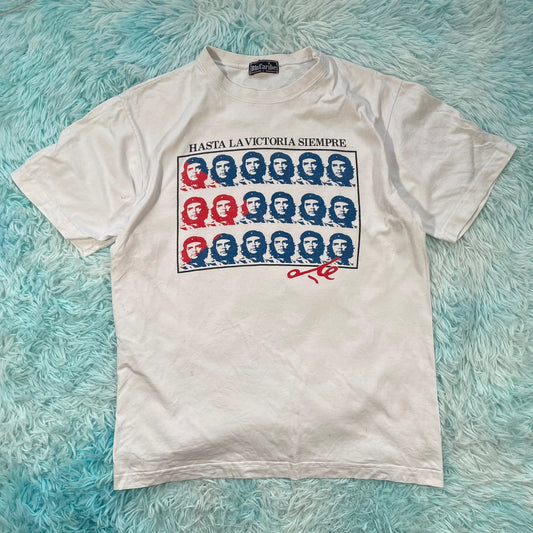 Vintage 90s White Fidel Castro Cuba Graphic T Shirt - L