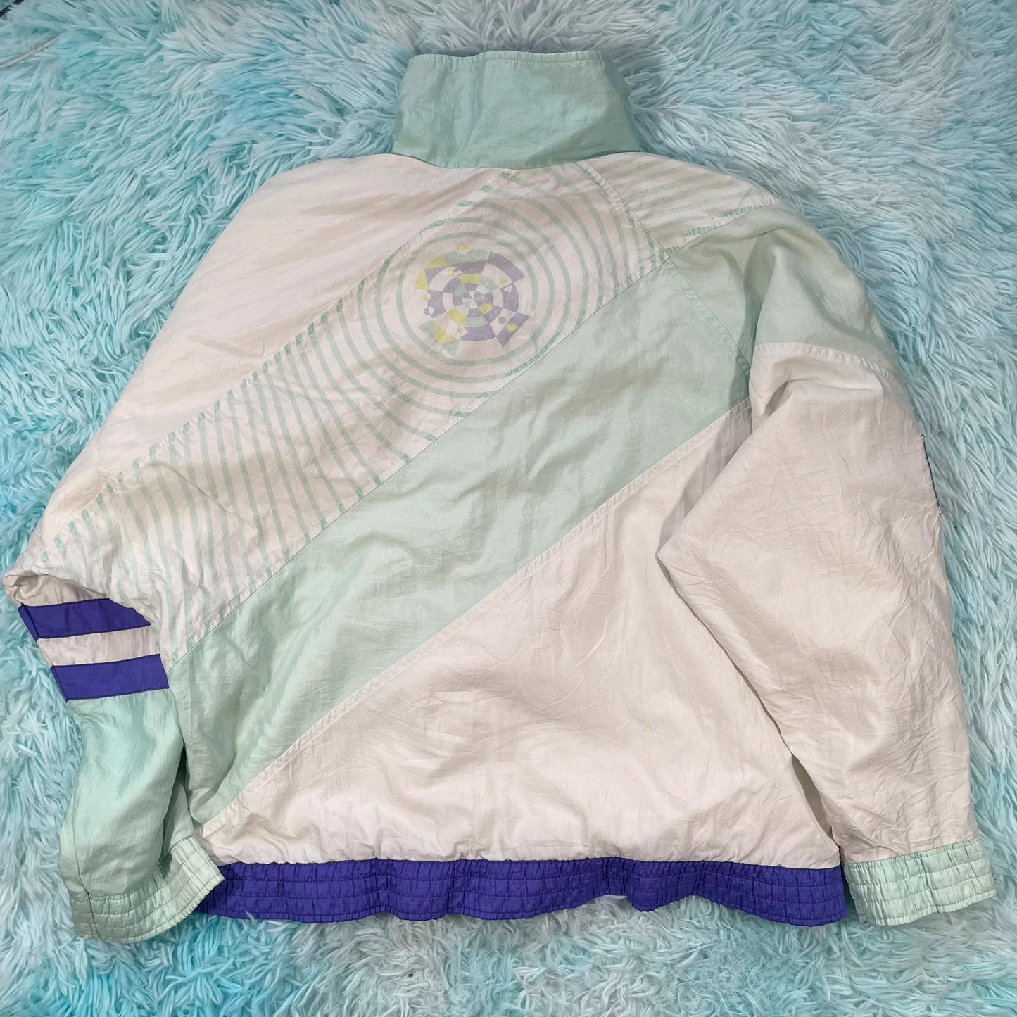 Vintage 80s Retro Funky Track Shell Suit Jacket - Small
