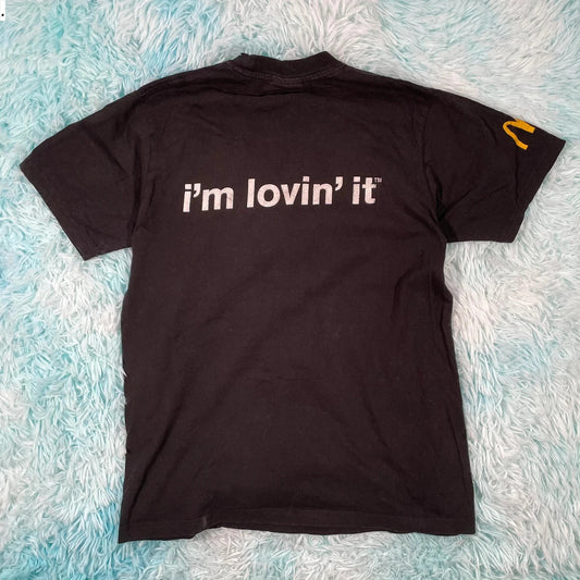 Vintage 00s Black McDonalds T Shirt Slogan - Medium