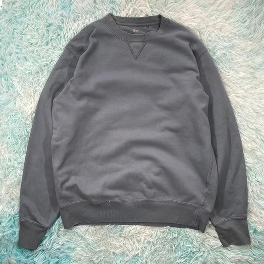 Blue Uniqlo Blank Sweatshirt - Large