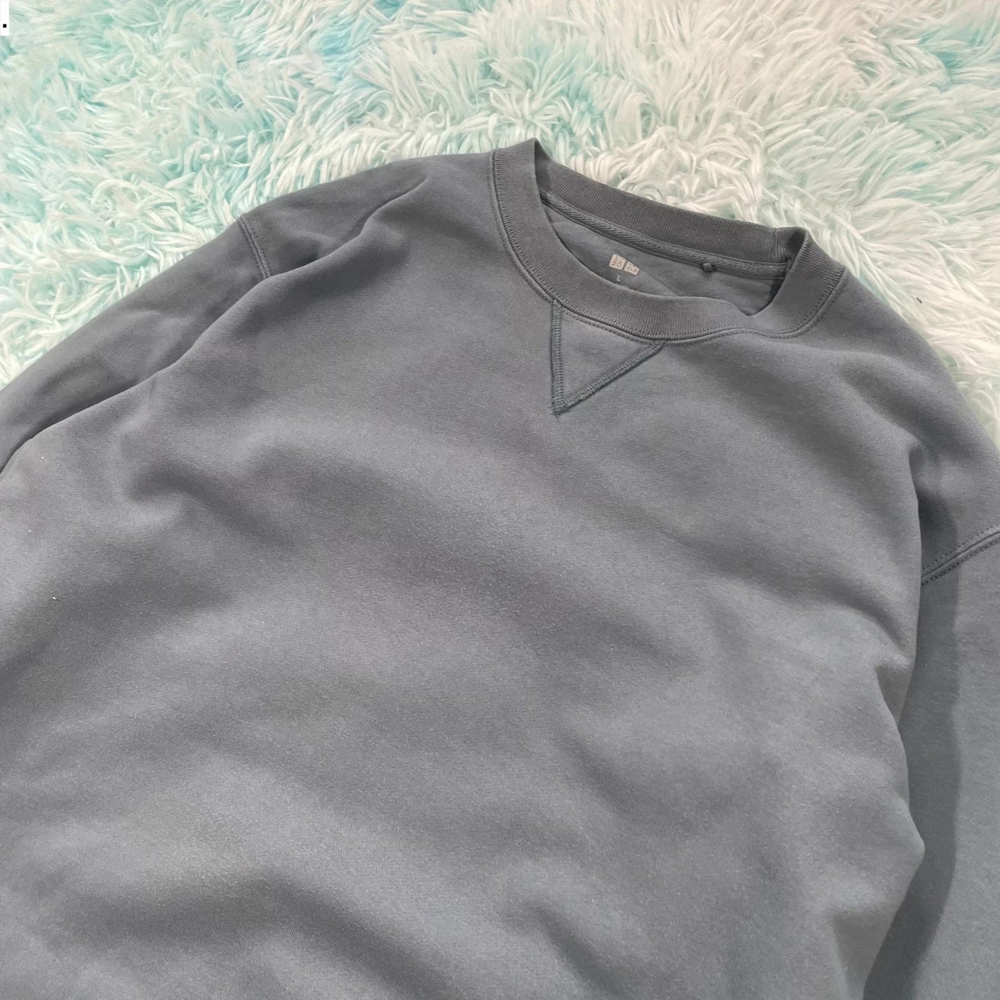 Blue Uniqlo Blank Sweatshirt - Large