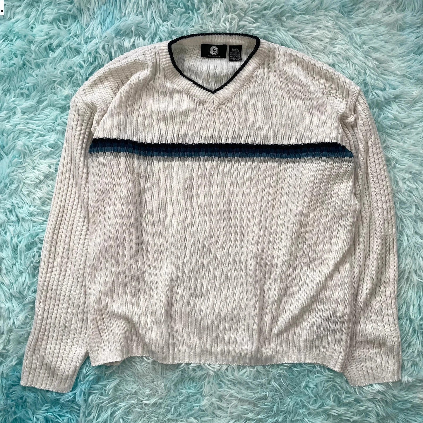 Vintage 90s White Knitted Jumper - Large