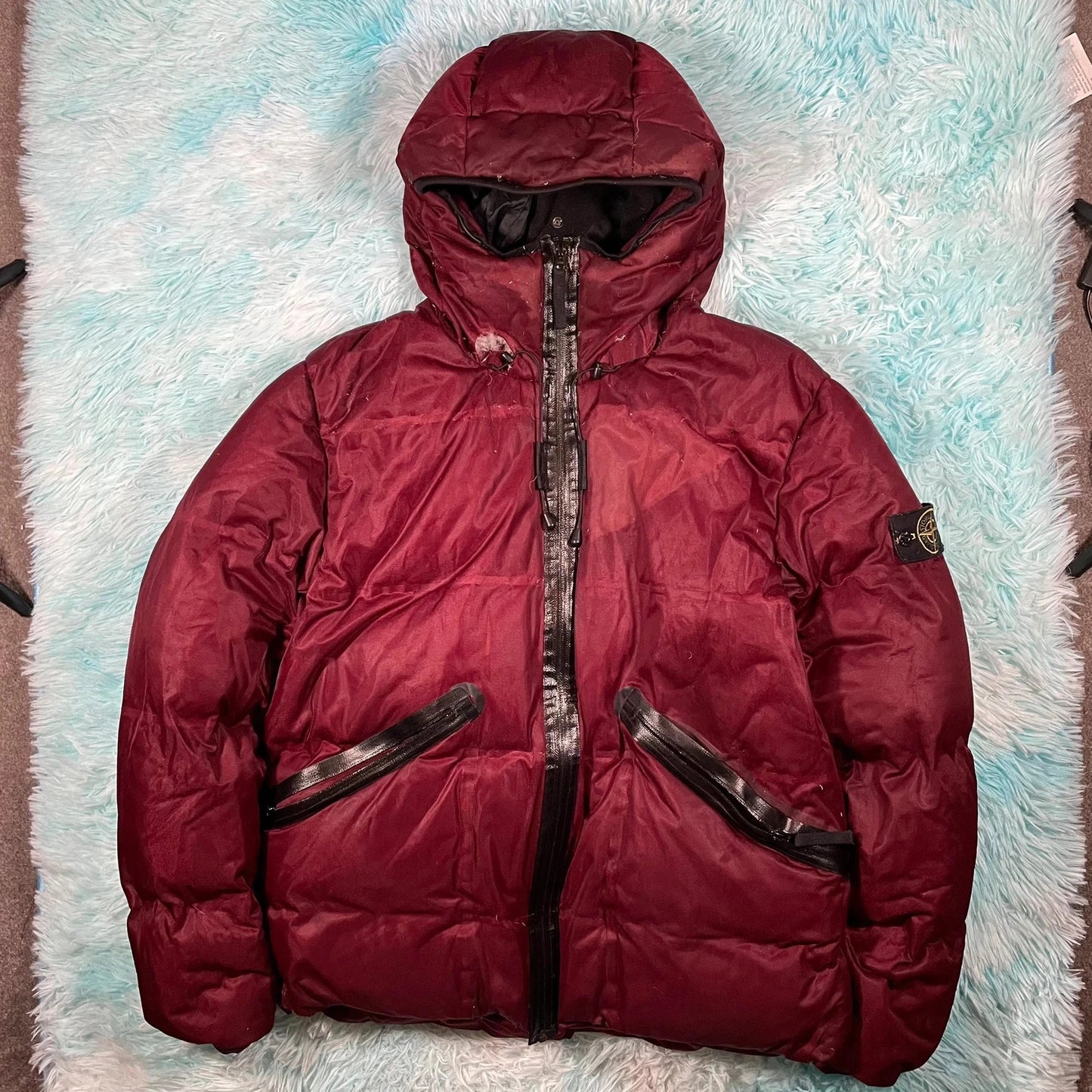 Red Stone Island Welded Down Jacket Puffer - XXL