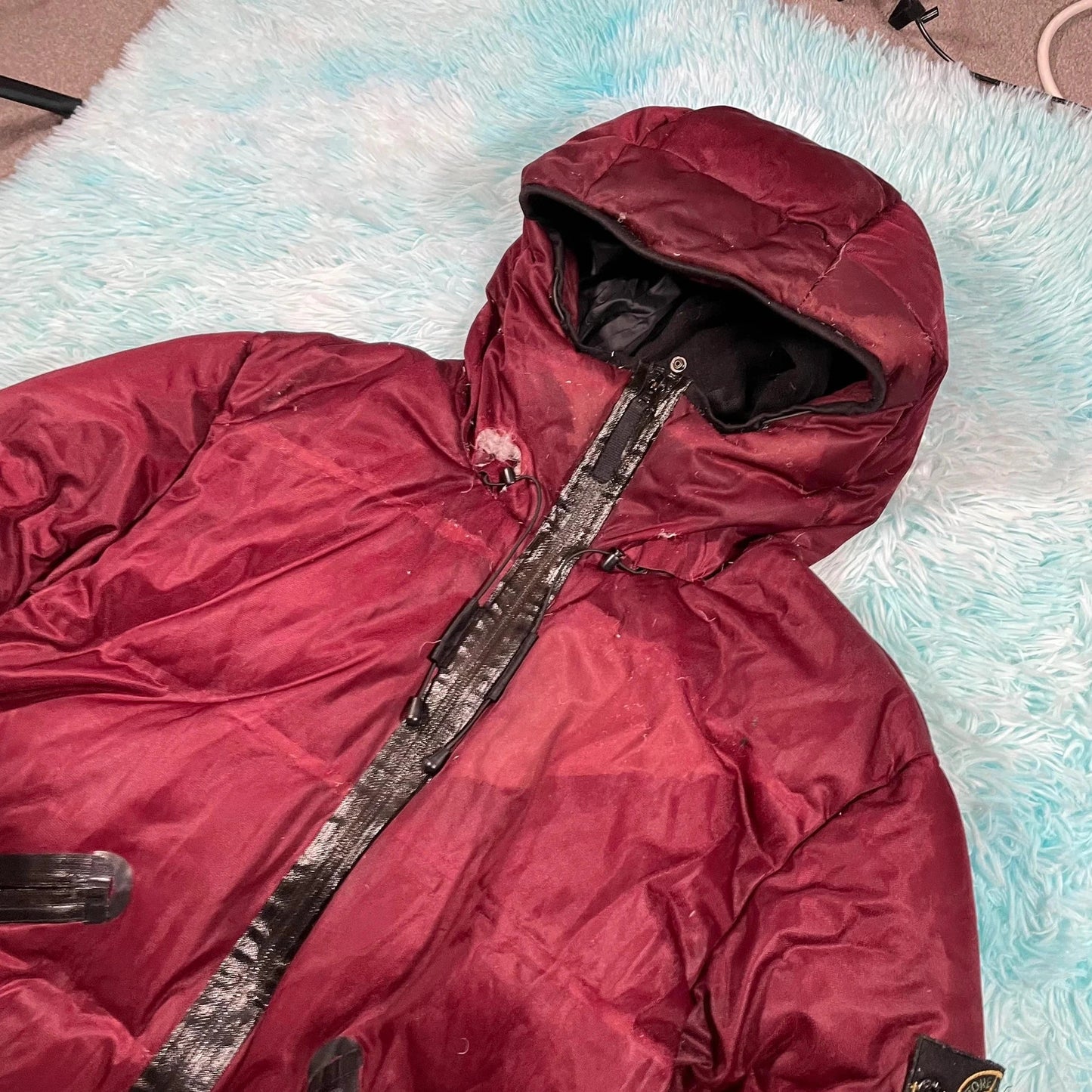 Red Stone Island Welded Down Jacket Puffer - XXL