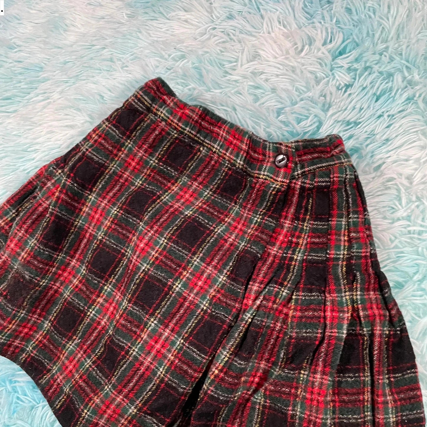 Vintage 90s Tartan Mini Skirt - Size 8