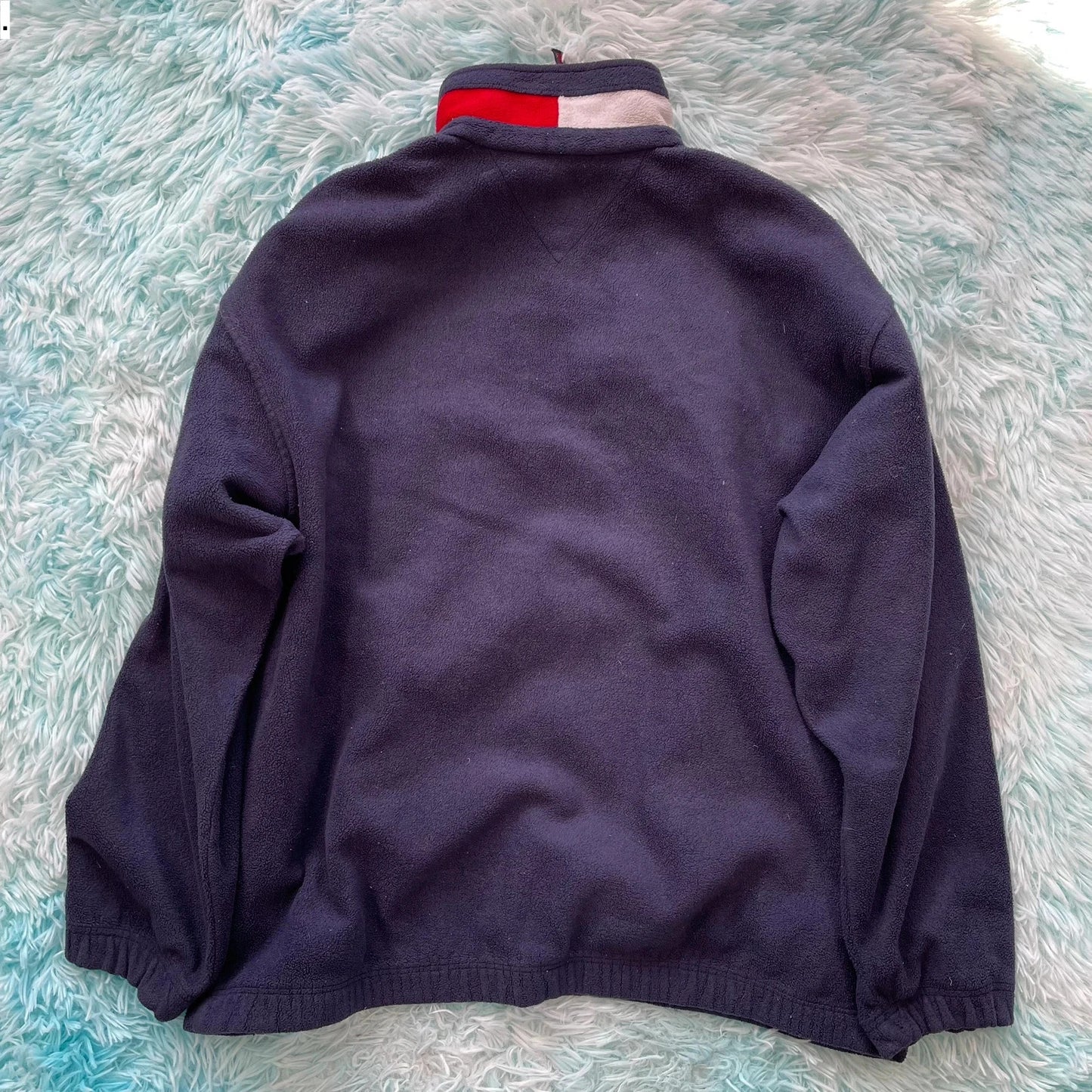 Vintage Navy Tommy Hilfiger 1/4 Zip Fleece - Medium