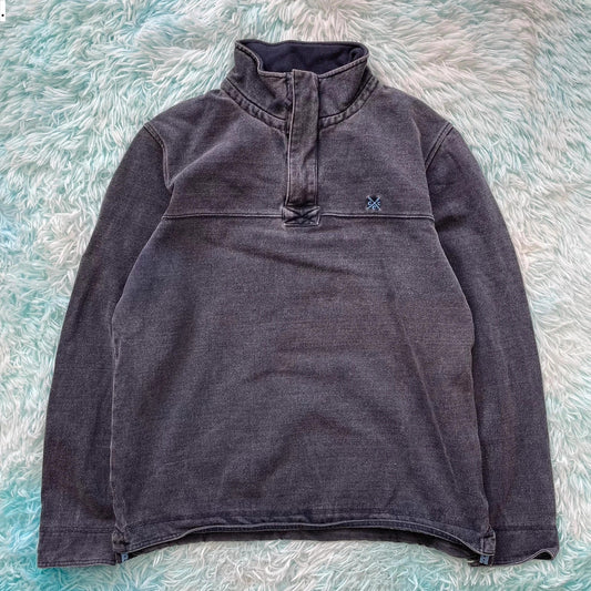 Navy Crew 1/4 Zip Sweatshirt - Large
