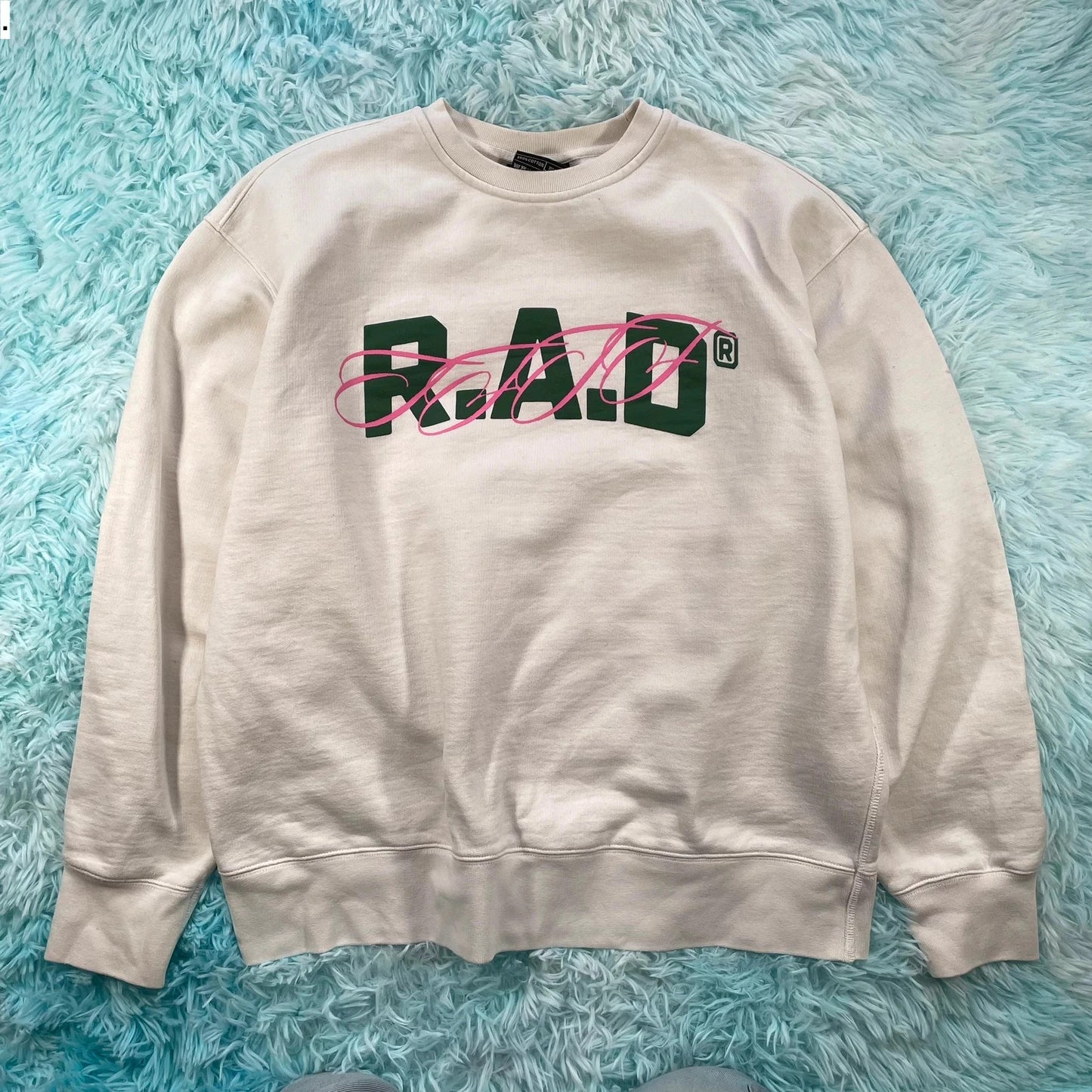 Cream R.A.D Crew Sweatshirt Spellout - XL