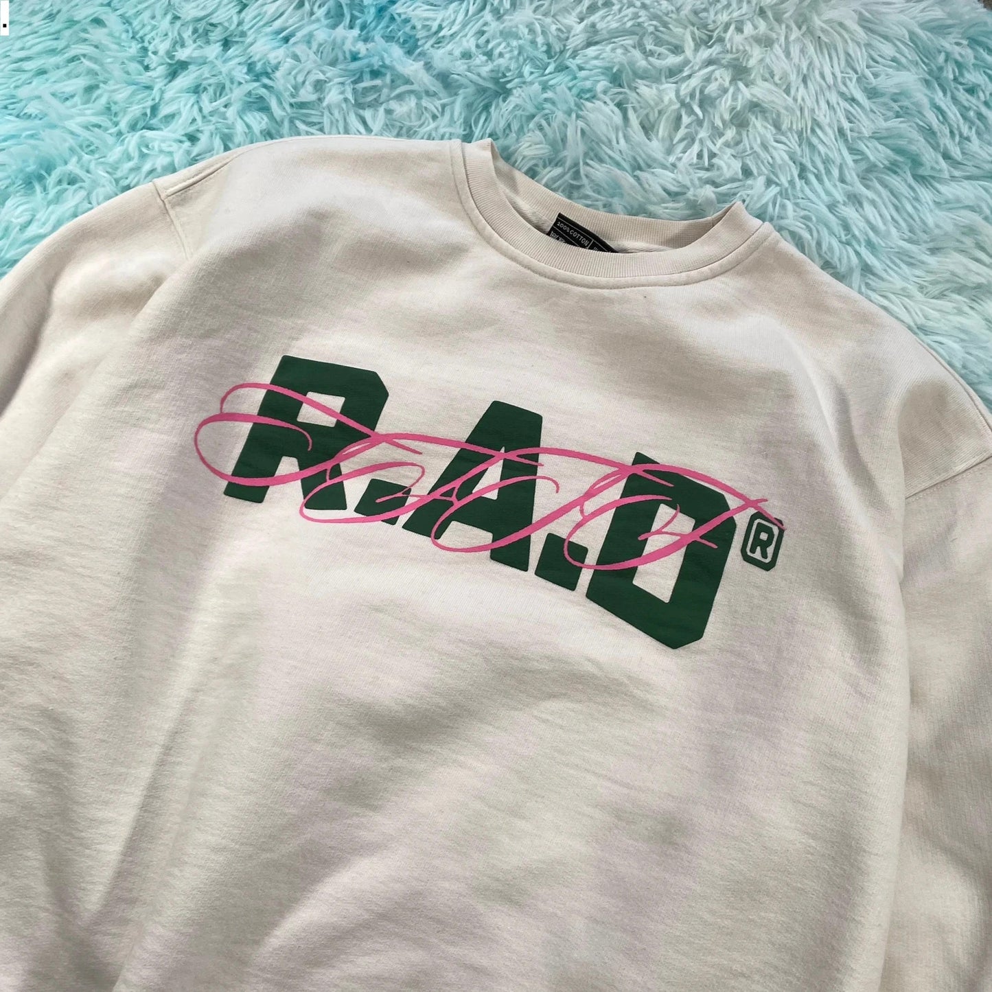 Cream R.A.D Crew Sweatshirt Spellout - XL