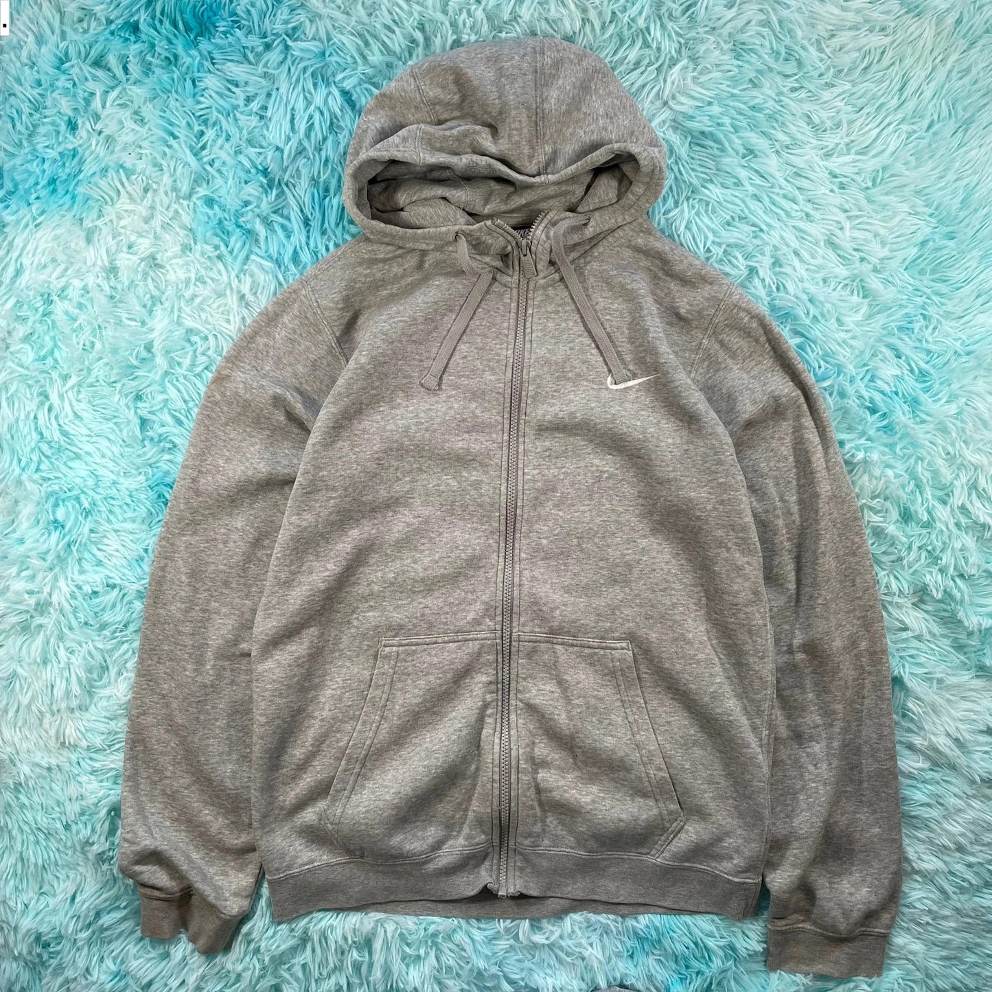 Grey Nike Full Zip Hoodie - Small