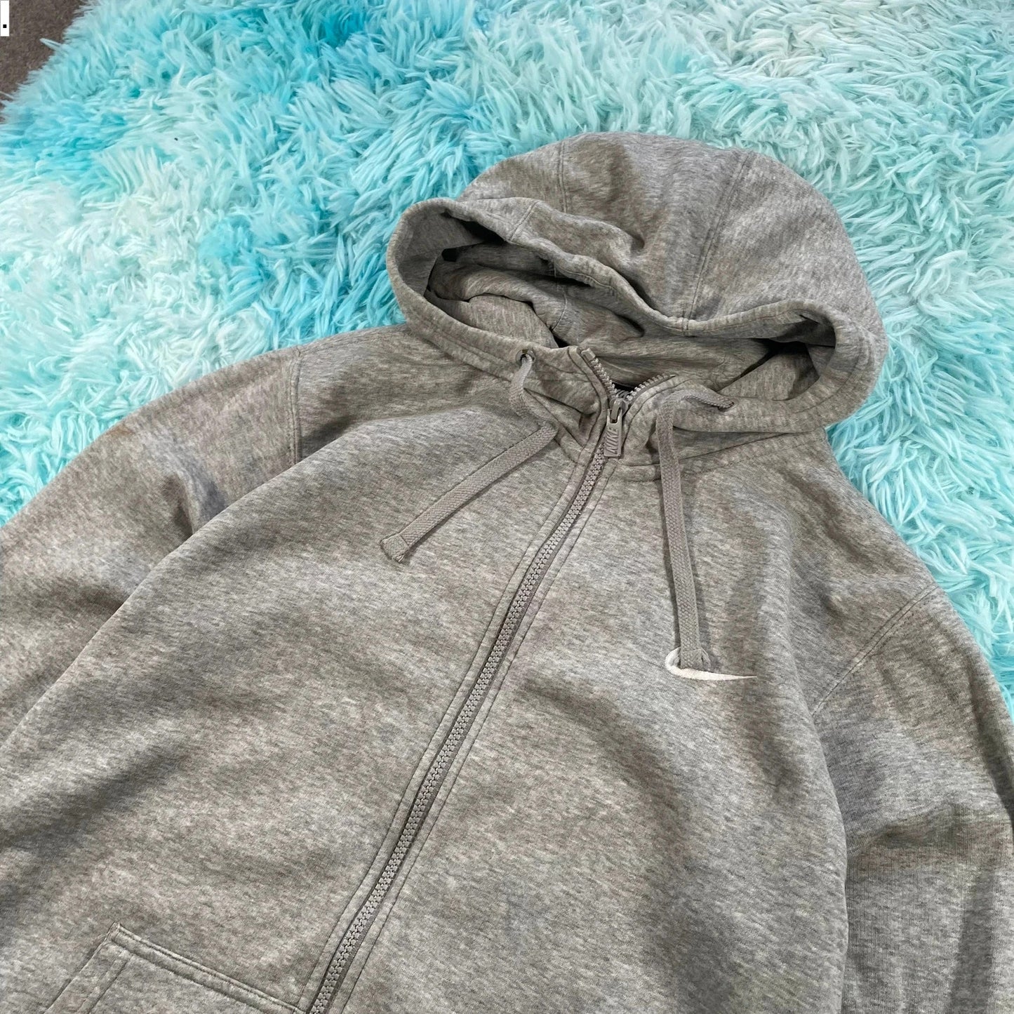 Grey Nike Full Zip Hoodie - Small