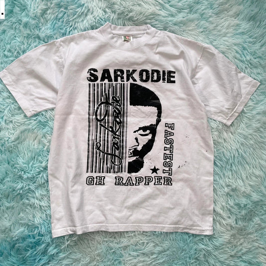 Vintage 90s White Sarkodie Rap T Shirt - Medium