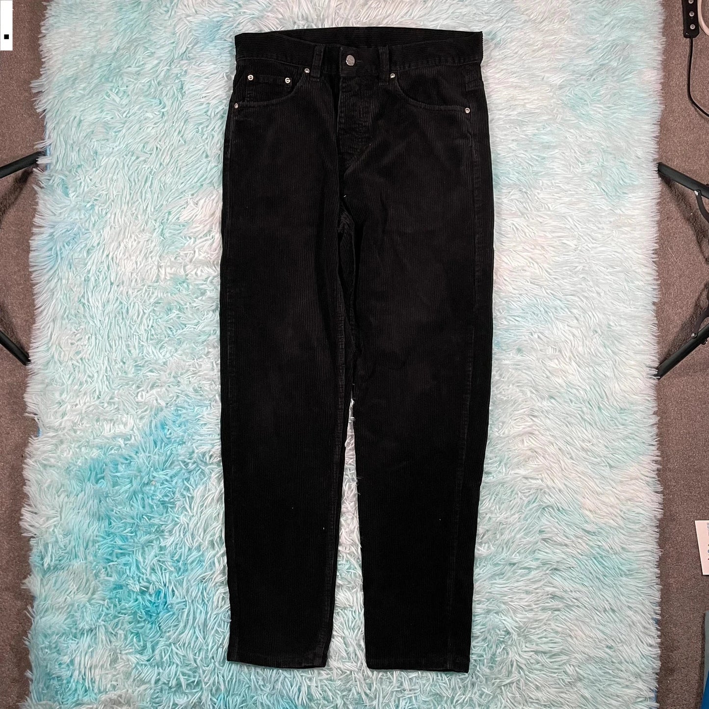 Black Carhartt Corduroy Trousers Newel Pant - 30W 32L
