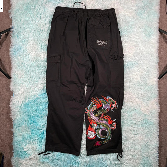 Black Ed Hardy Trousers Dragon - Large