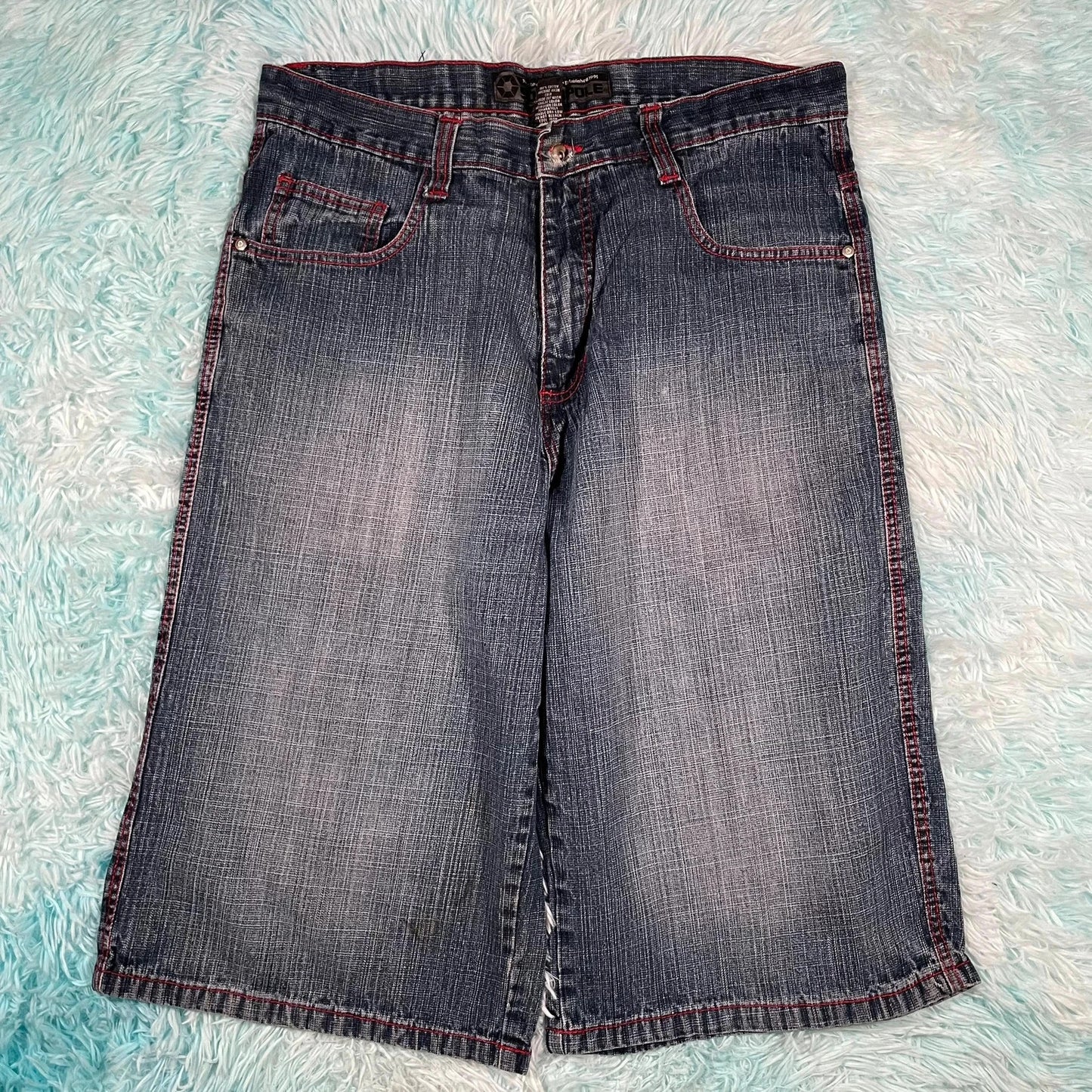 Vintage 00s Southpole Baggy Denim Shorts Jorts - 36W
