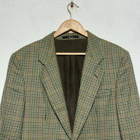 Vintage 80s Brown Chequered Blazer - Large