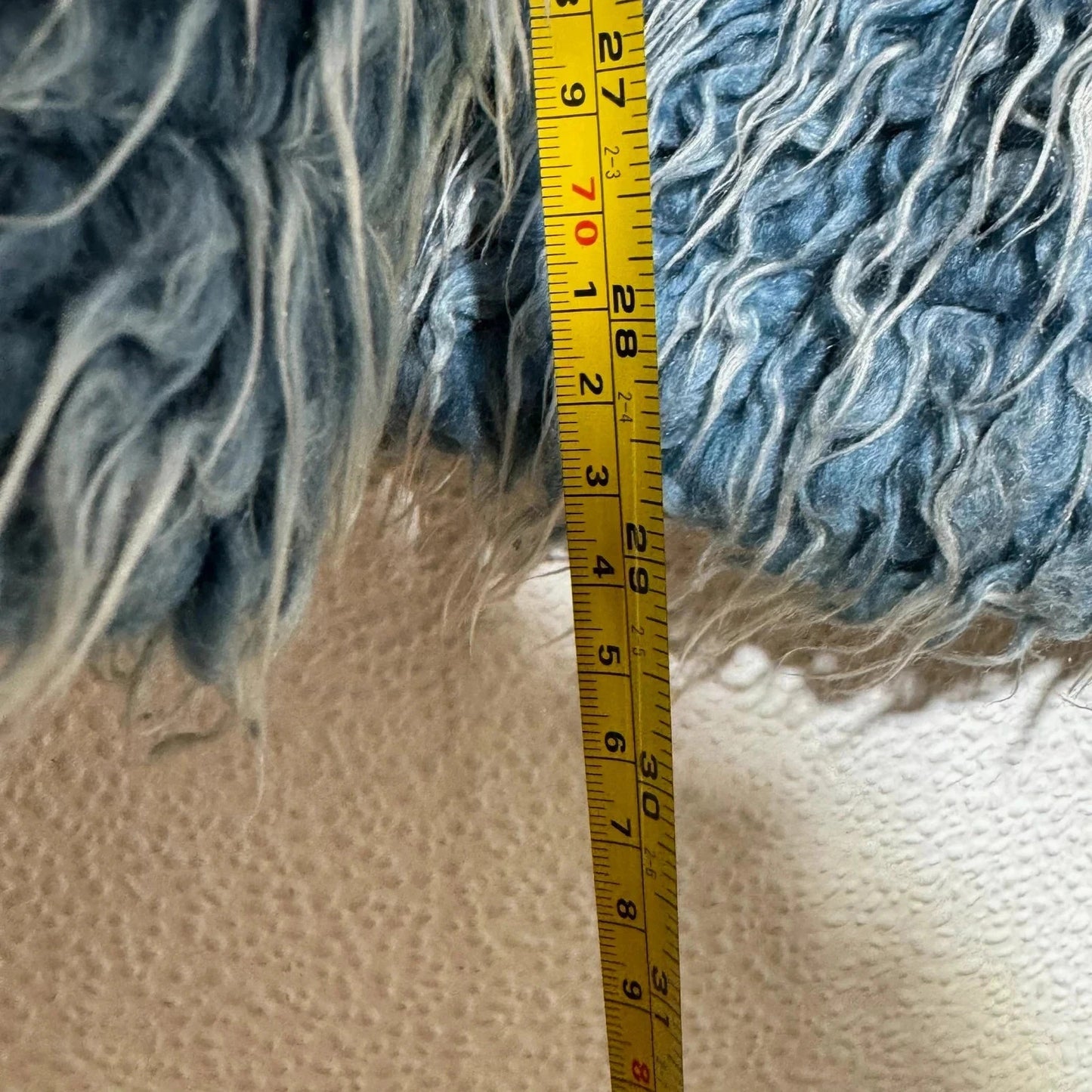 Vintage 00s Blue Fur Coat Jacket Chilli Pepper - UK12