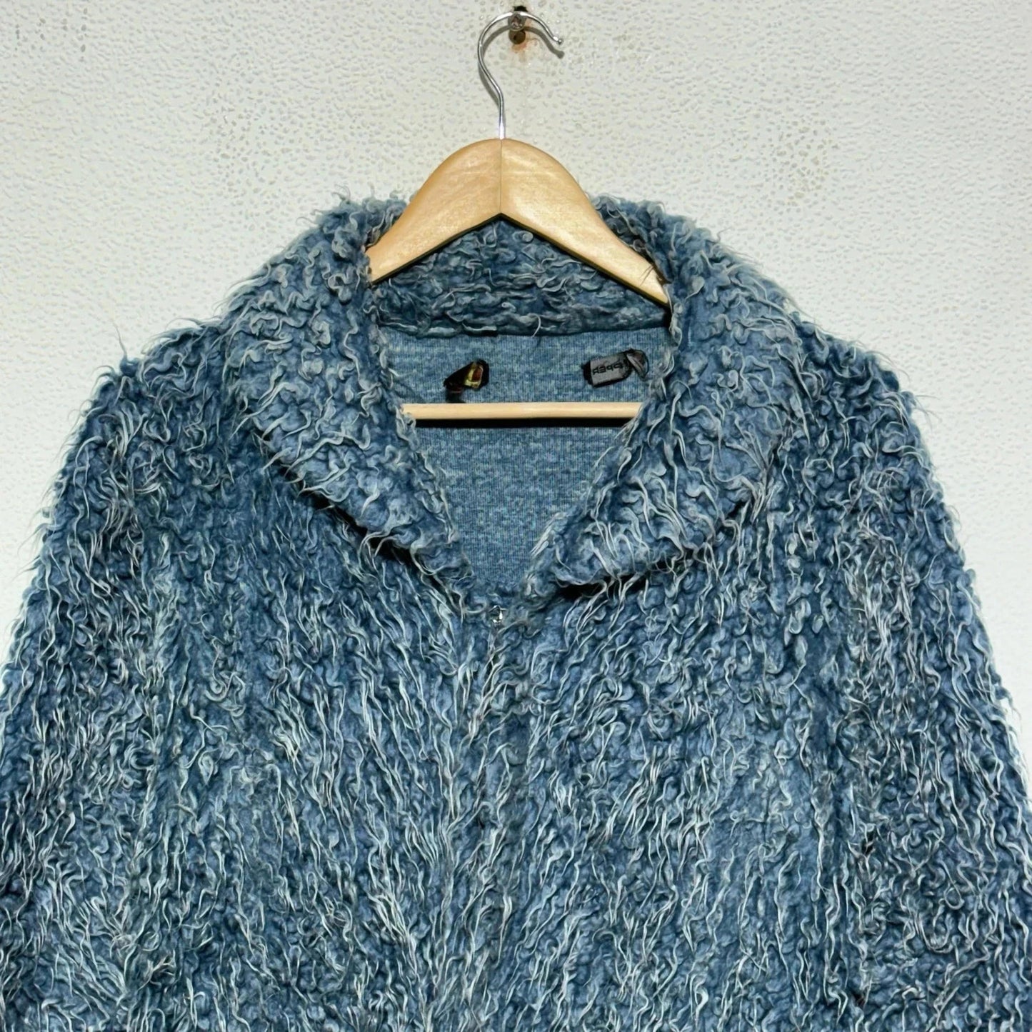 Vintage 00s Blue Fur Coat Jacket Chilli Pepper - UK12