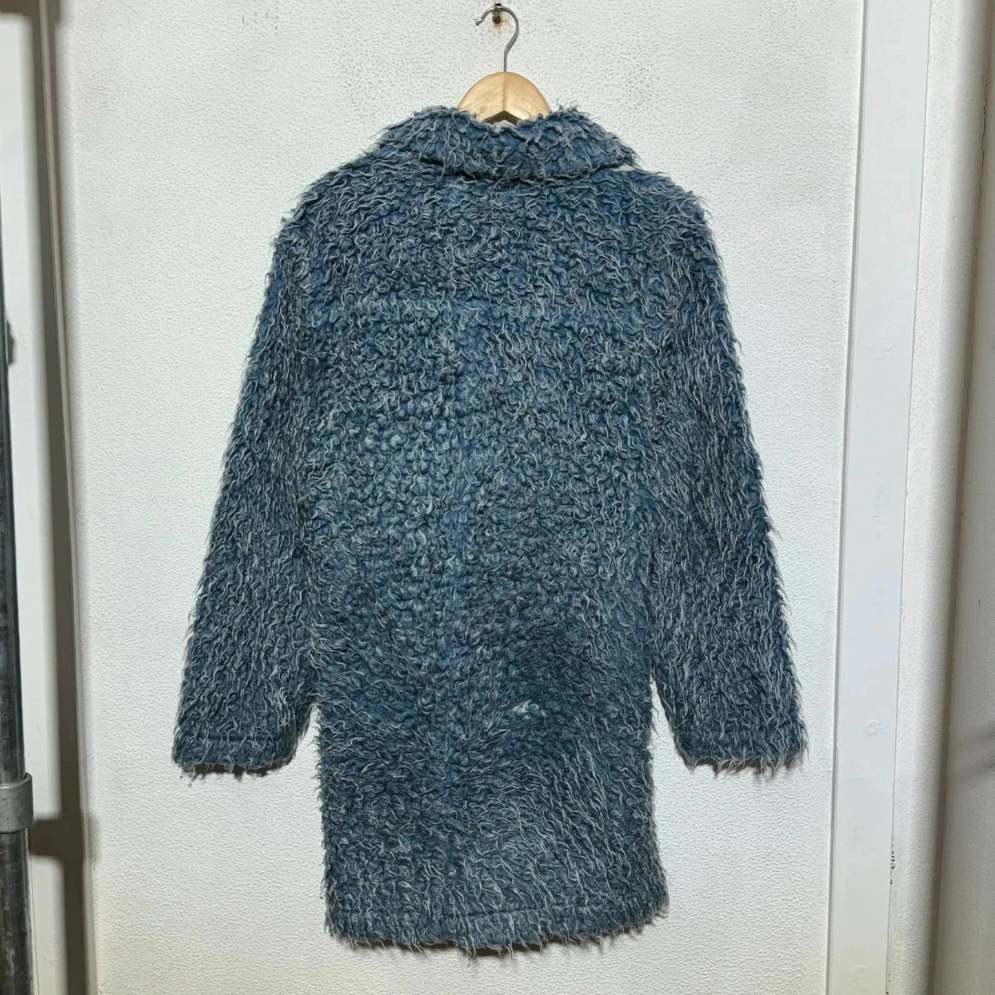 Vintage 00s Blue Fur Coat Jacket Chilli Pepper - UK12