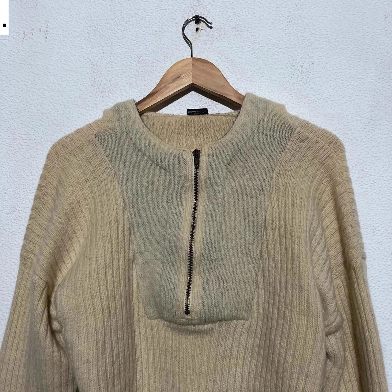 Vintage 90s Cream CP Company 1/4 Zip Wool Jumper Mossimo Osti - Small