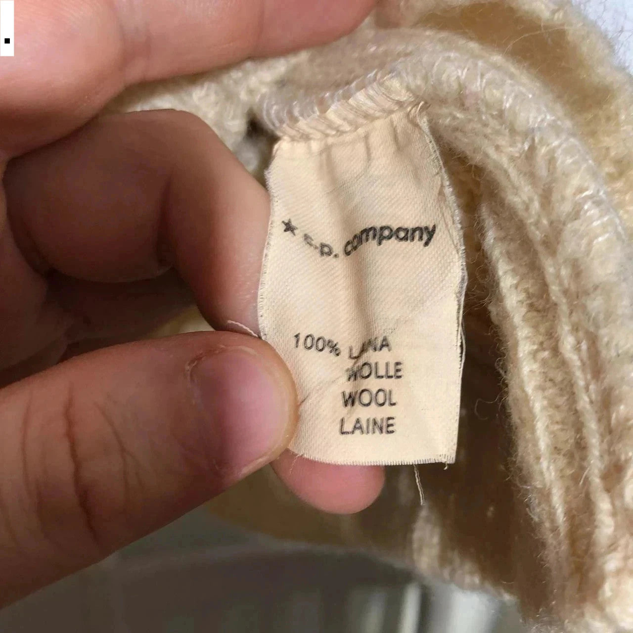 Vintage 90s Cream CP Company 1/4 Zip Wool Jumper Mossimo Osti - Small