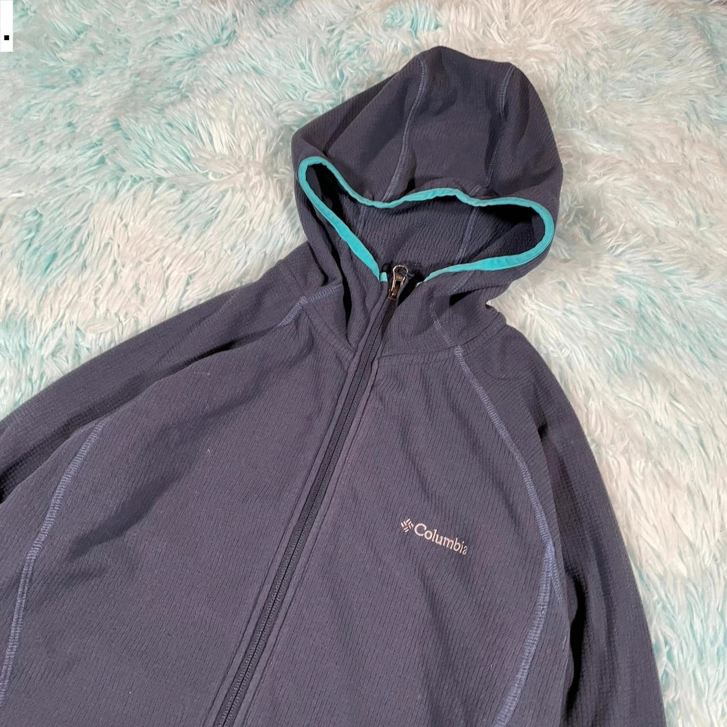 Grey Columbia Full Zip Hoodie Fleece - Womens Medium