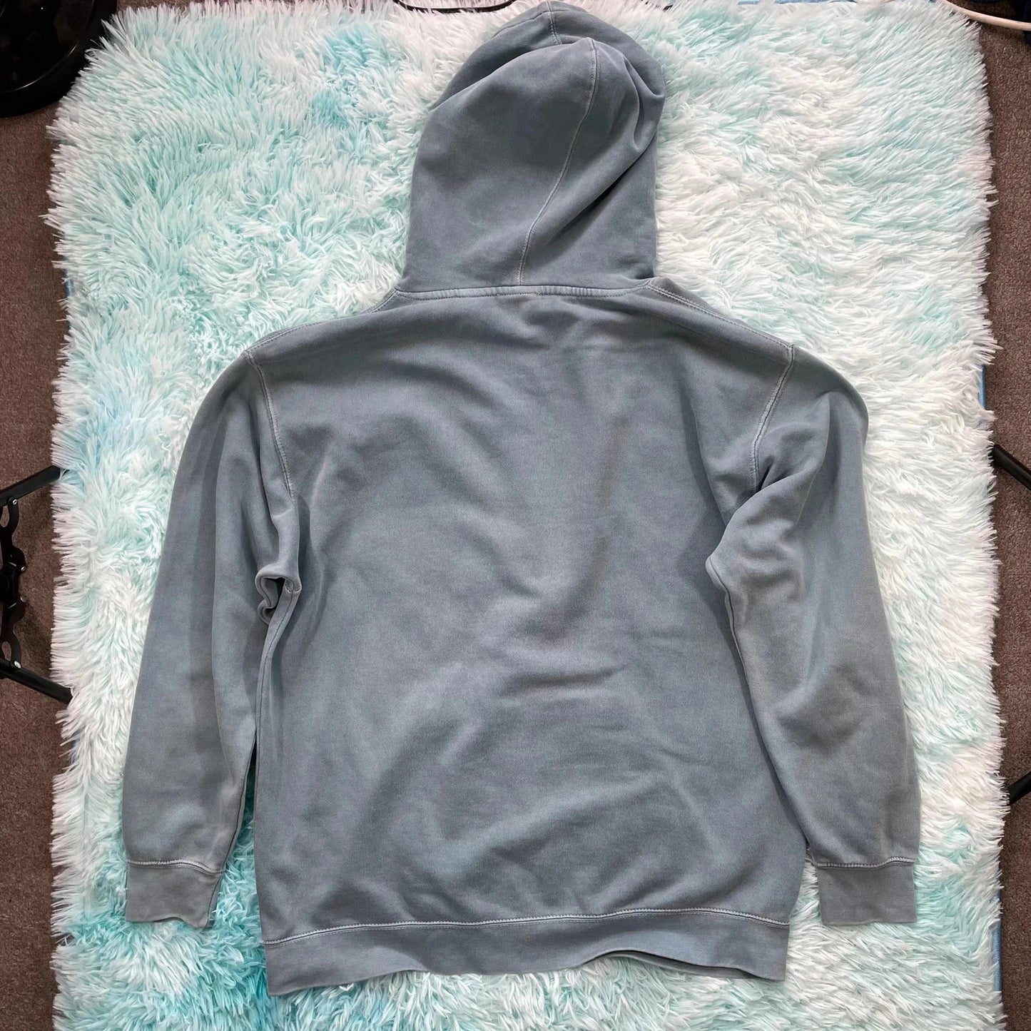 Blue Unknown Embroidered Hoodie Heavyweight - Large