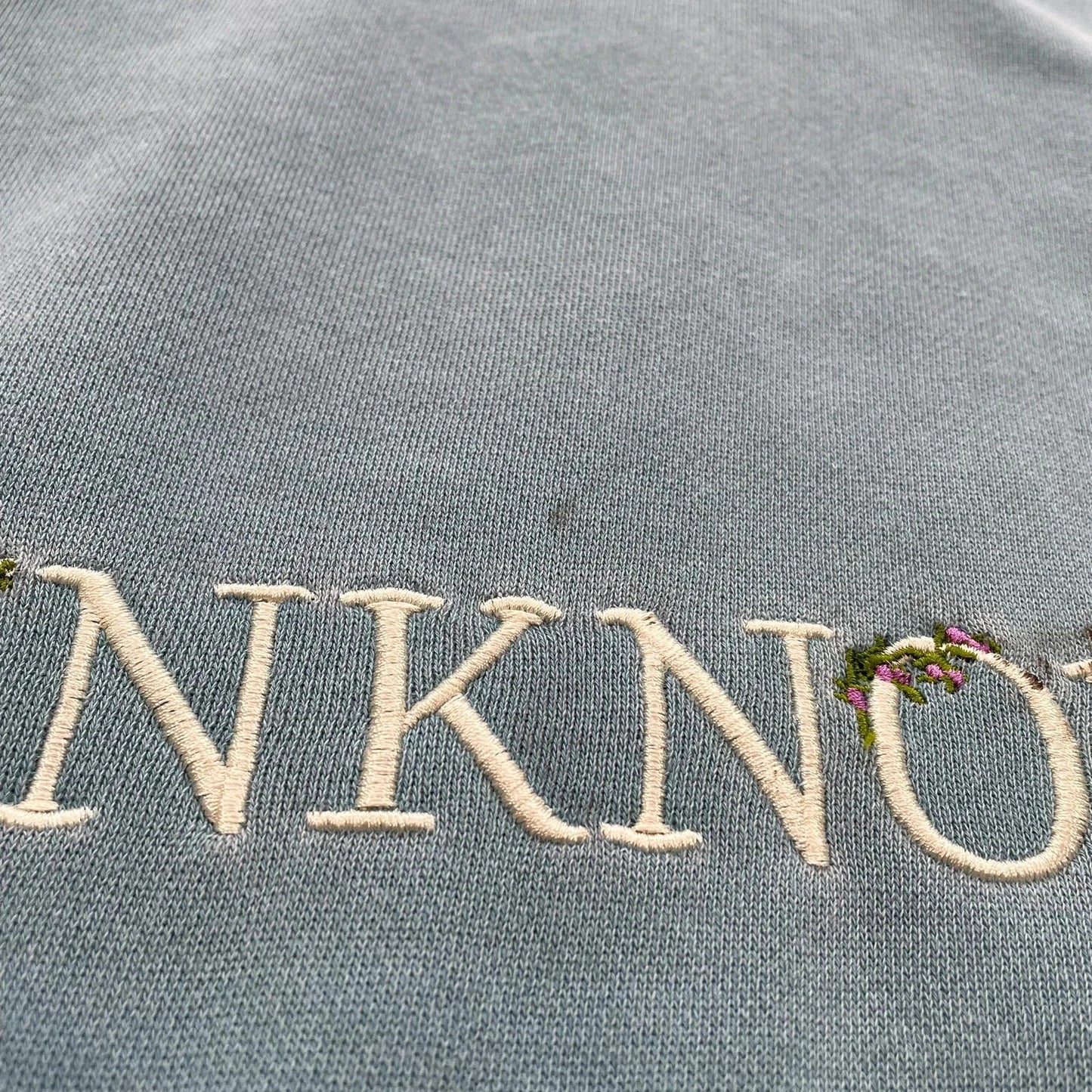 Blue Unknown Embroidered Hoodie Heavyweight - Large
