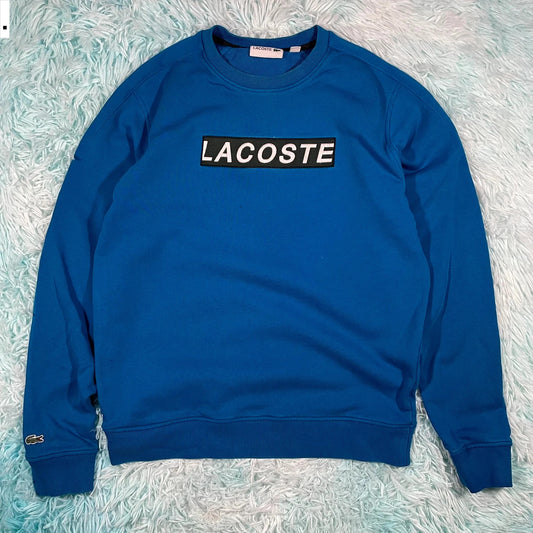 Blue Lacoste Sweatshirt Spellout - Medium