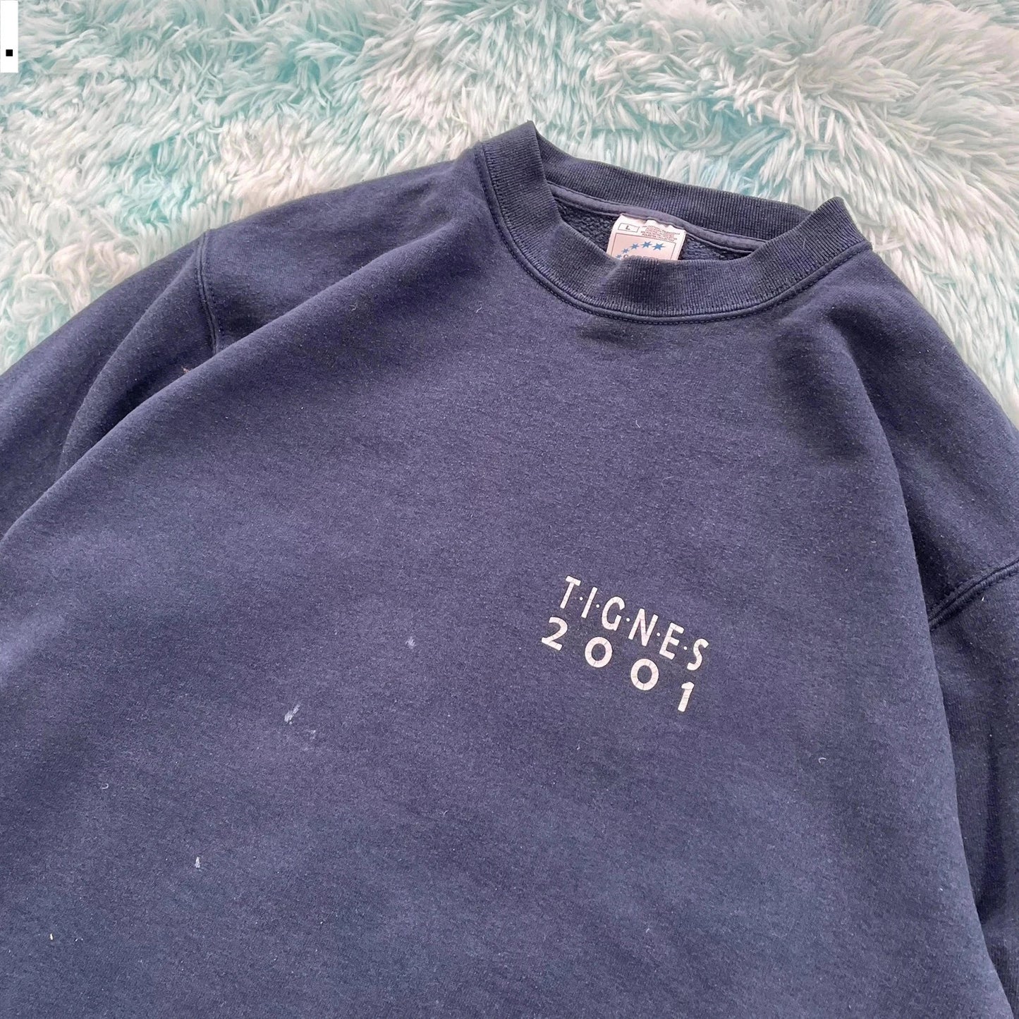 Vintage 2001 Navy Ski Graphic Sweatshirt - Large