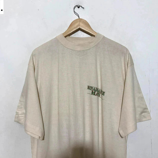 Deadstock 90s 1994 Vintage Cream Renaissance Man Movie Promo T Shirt Danny DeVito on a Euro tag