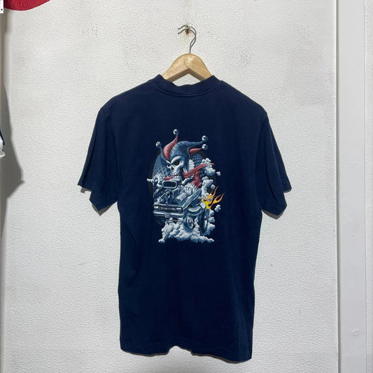 Vintage 90s Navy No Fear Graphic Skate T Shirt - Medium
