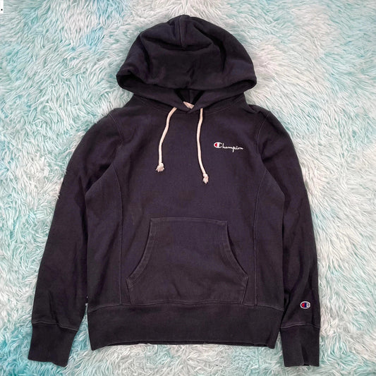 Black Champion Reverse Weave Hoodie - Medium