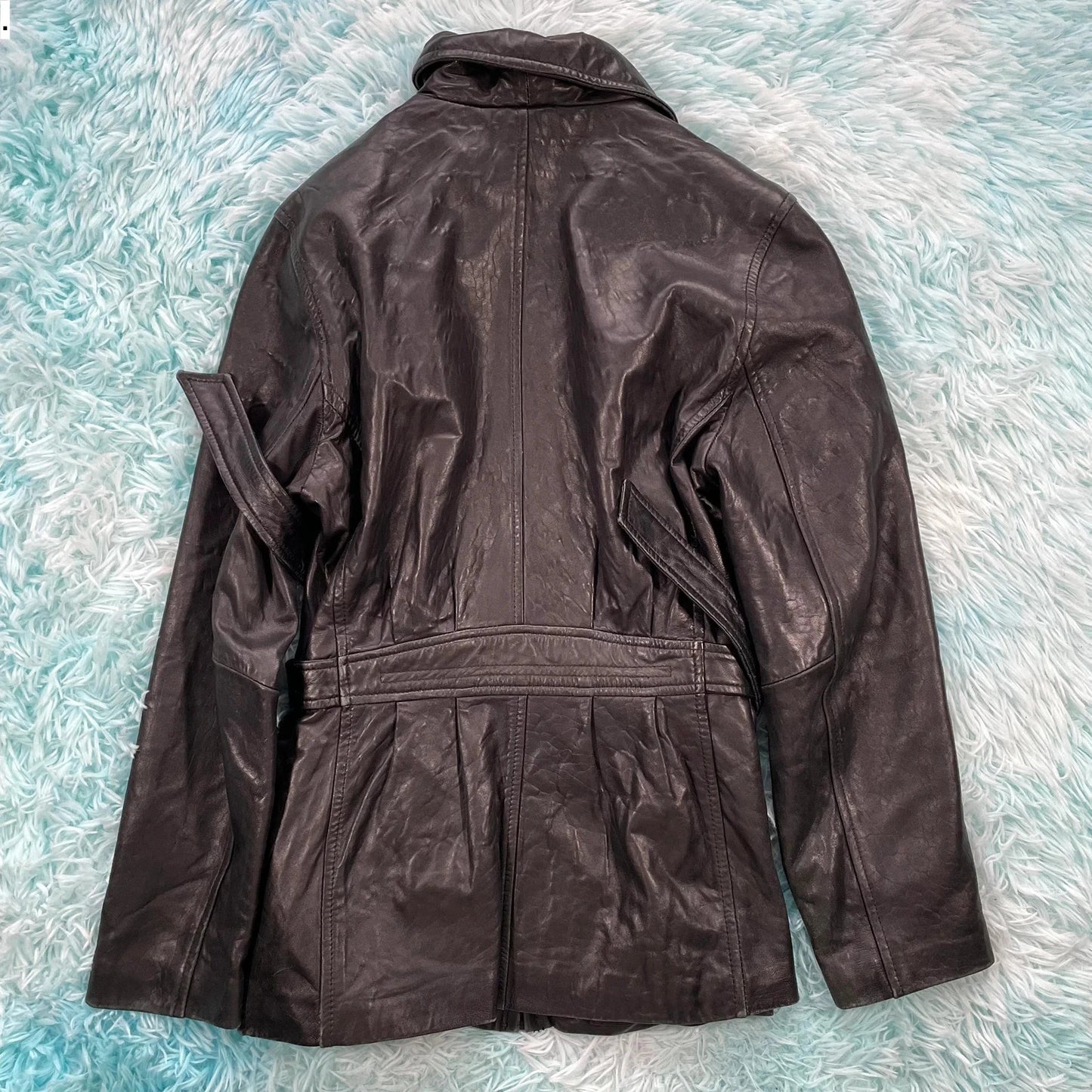 Black M&S Leather Jacket - Size 10