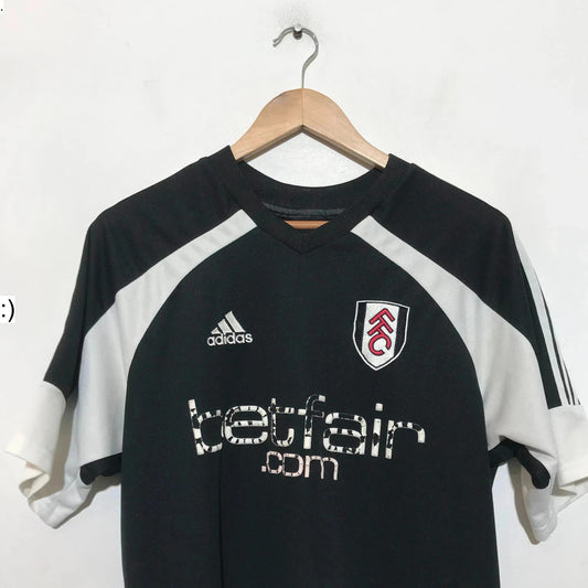Vintage 2002-2003 Fulham Shirt Away Kit Adidas Black Betfair - Small