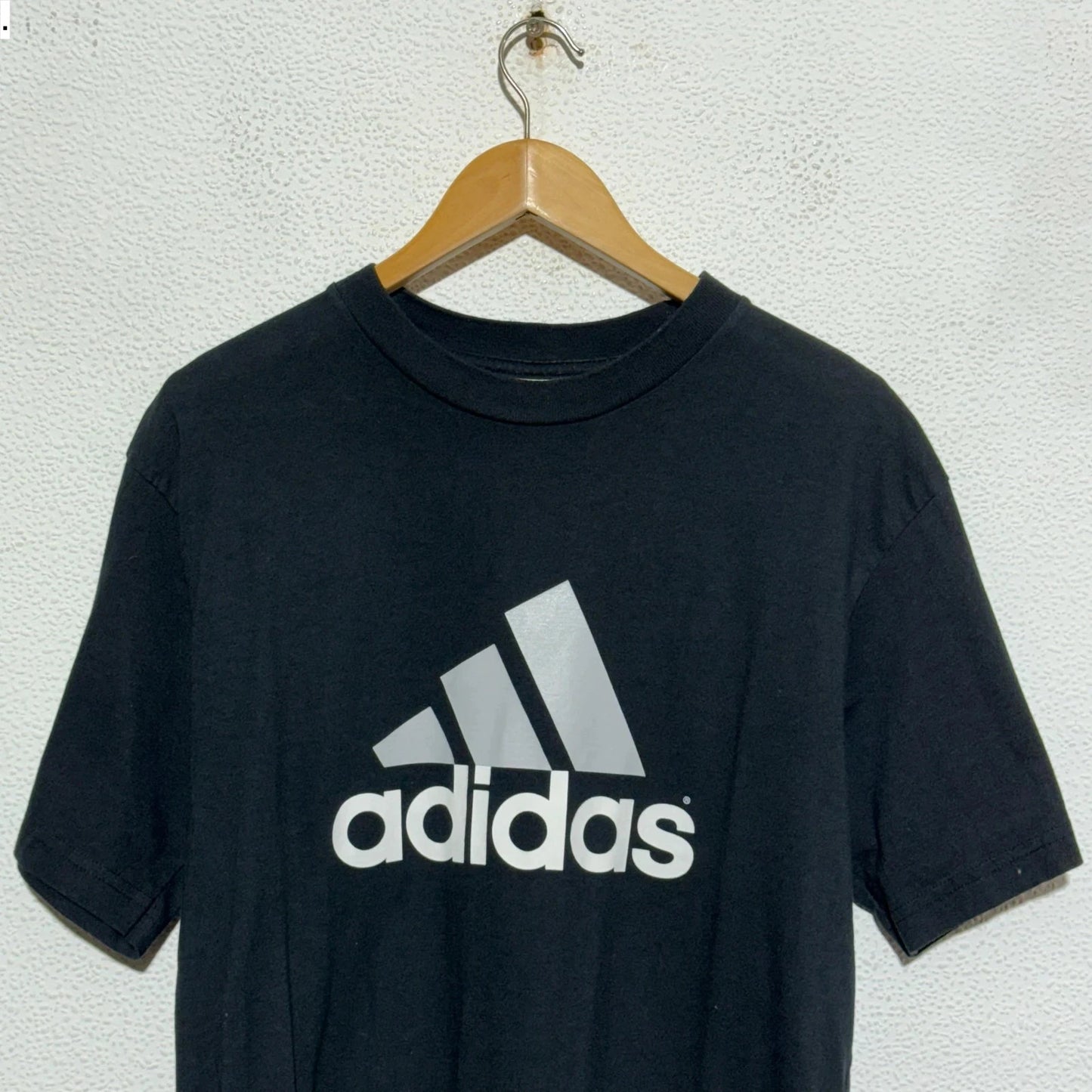 Vintage 90s Black Adidas T Shirt Logo - Large