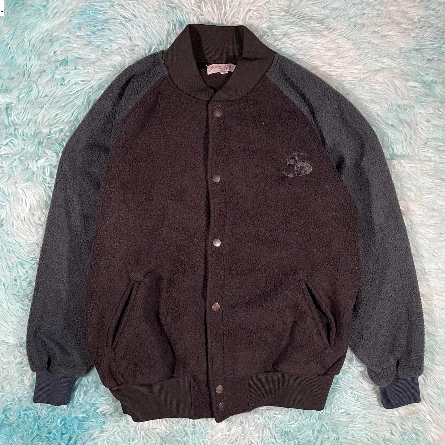 Black Yardsale Fleece Bomber Jacket - Small