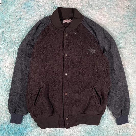 Black Yardsale Fleece Bomber Jacket - Small