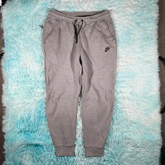 Grey Nike Tech Fleece Joggers Tracksuit Bottoms - Medium