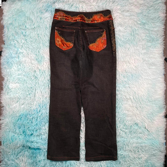 Vintage Y2K Sabeido Patterned Jeans - Medium