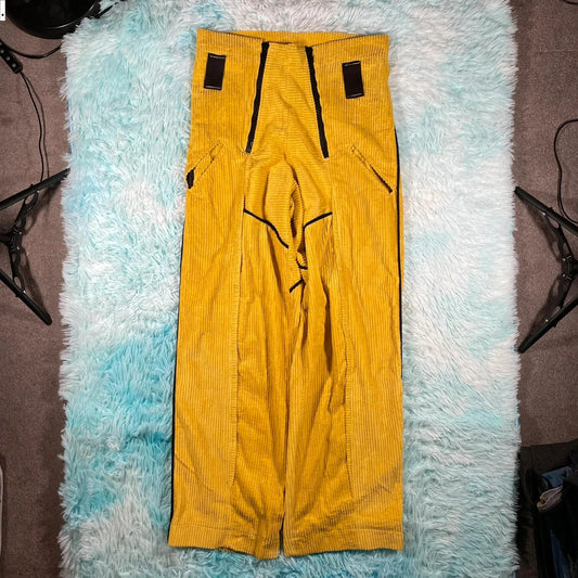 Vintage 90s Yellow Corduroy Workwear Trousers - W34 L32