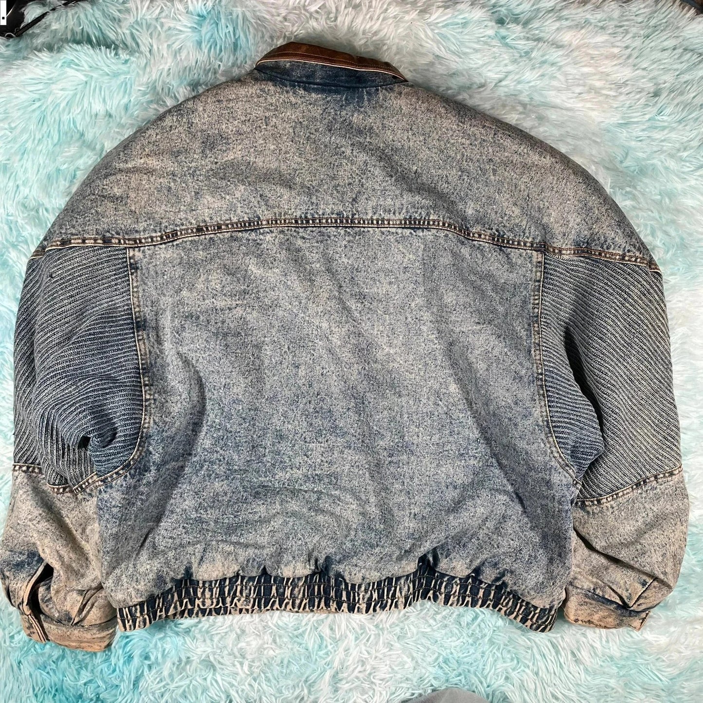 Vintage 80s Denim Bomber Jacket - XL