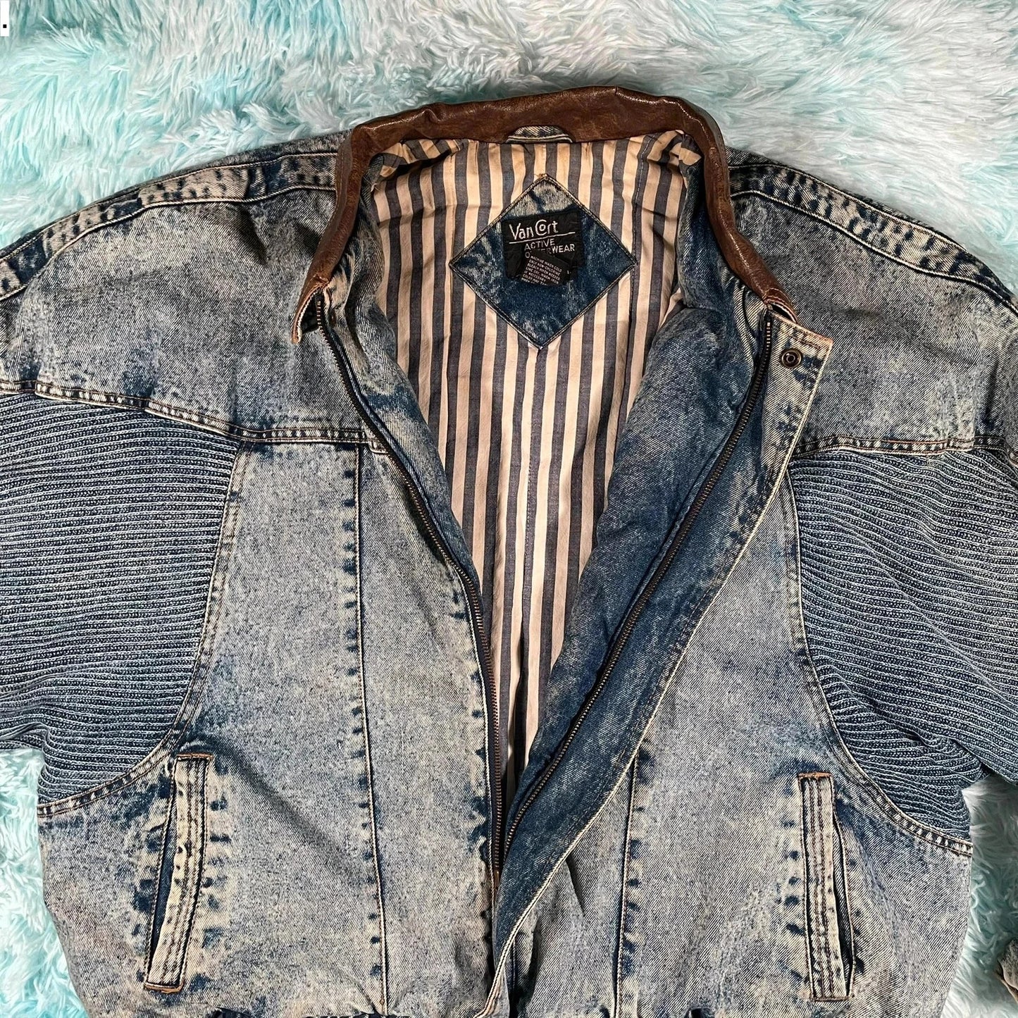 Vintage 80s Denim Bomber Jacket - XL