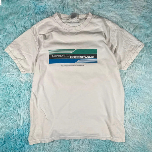 Vintage 90s CorelDRAW Essentials Tech Graphic T Shirt - Large