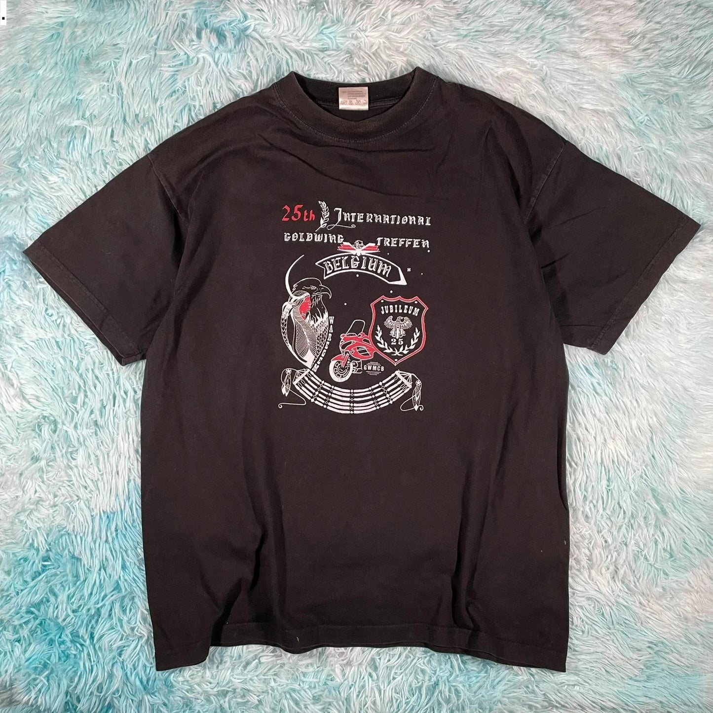 Vintage 00s Black Goldwing Biker Graphic T Shirt - Large