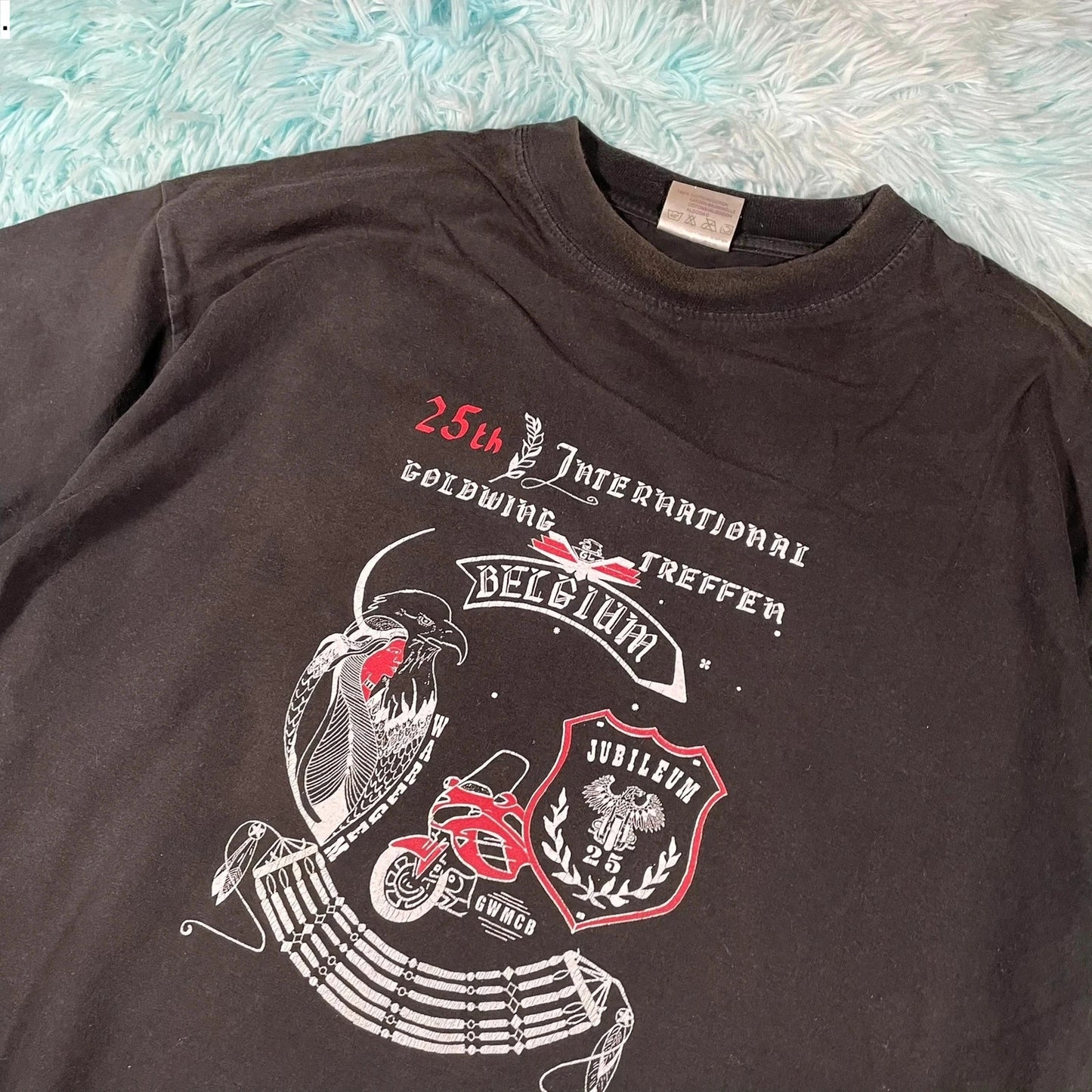 Vintage 00s Black Goldwing Biker Graphic T Shirt - Large