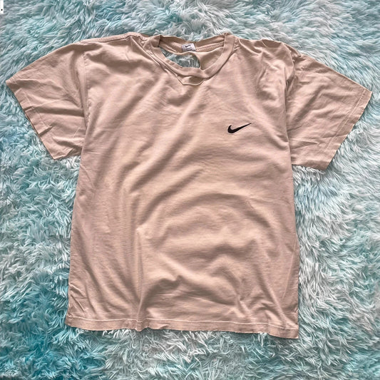 Vintage 90s Thrashed Beige Plain Nike T Shirt - XL